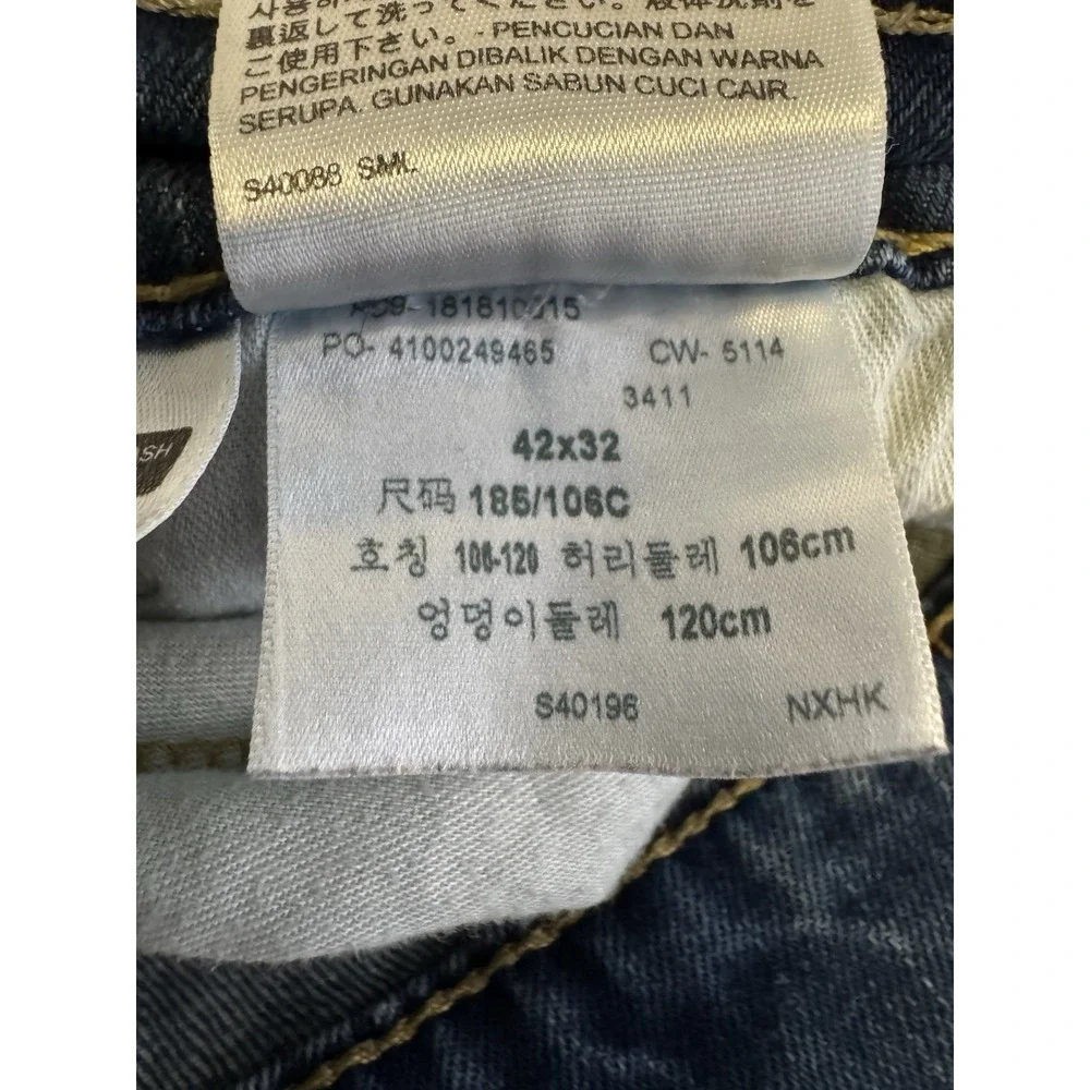 Levis 541 Athletic Taper Jeans Mens 42x32 Blue Stretch Denim Repair 42x30 #3142
